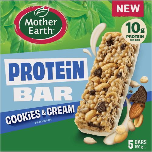Mother Earth Cookies & Cream Protein Bars