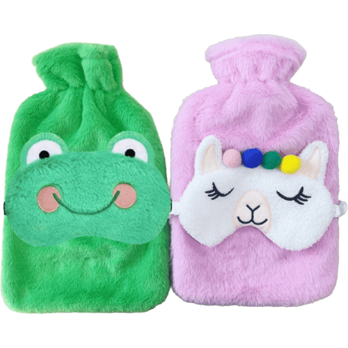 Snazzee Hot Water Bottle with Fleece Eye Mask