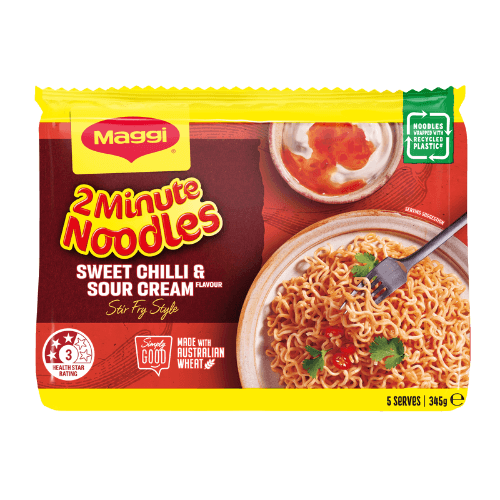 Maggi 2-Minute Sweet Chili & Sour Cream Noodles Multipack