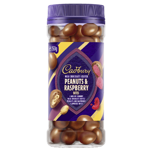 Cadbury Milk Chocolate Coated Peanuts & Raspberry Bites