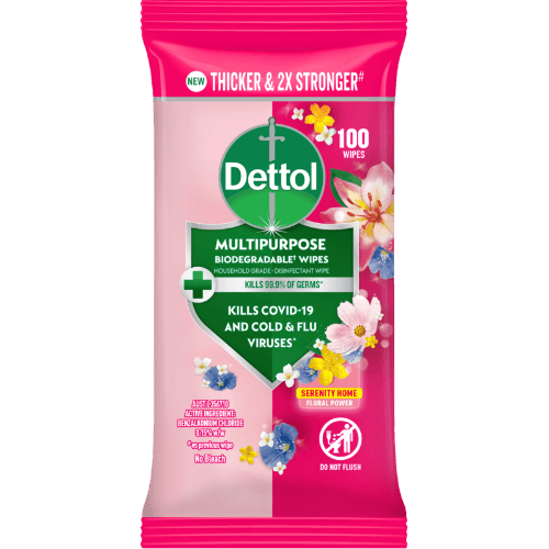 Dettol Serenity Home Floral Power Multipurpose Biodegradable Wipes