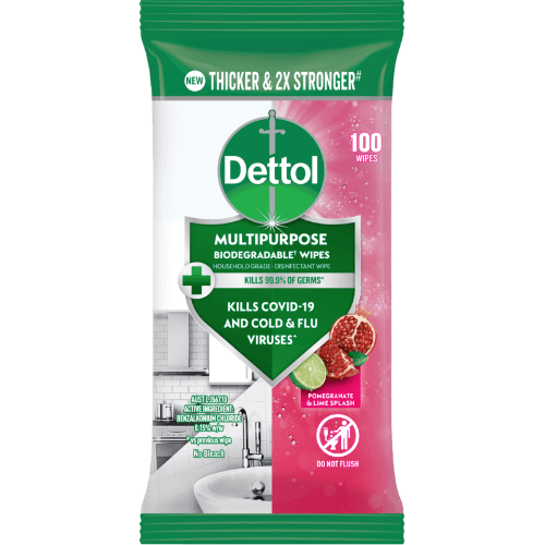 Dettol Pomegranate & Lime Splash Multipurpose Biodegradable Wipes
