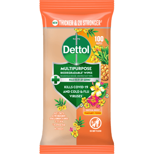 Dettol Fragrance Fusion Tropical Burst Multipurpose Biodegradable Wipes