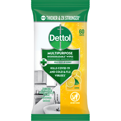 Dettol Lemon Multipurpose Biodegradable Wipes