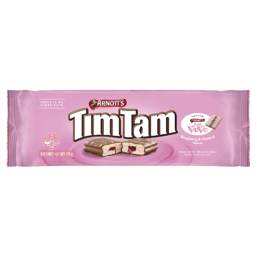 Arnott's Tim Tam Iced Vovo Raspberry & Coconut Chocolate Biscuits