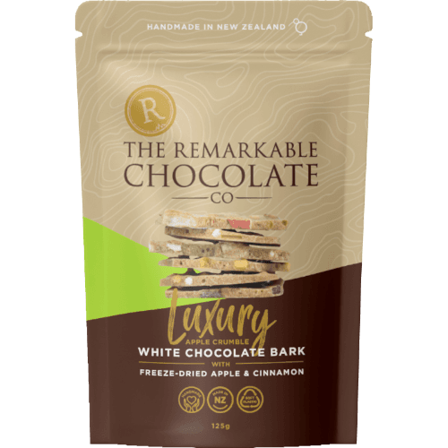 The Remarkable Chocolate Co Luxury Spiced Apple Crumble Chocolate Bark