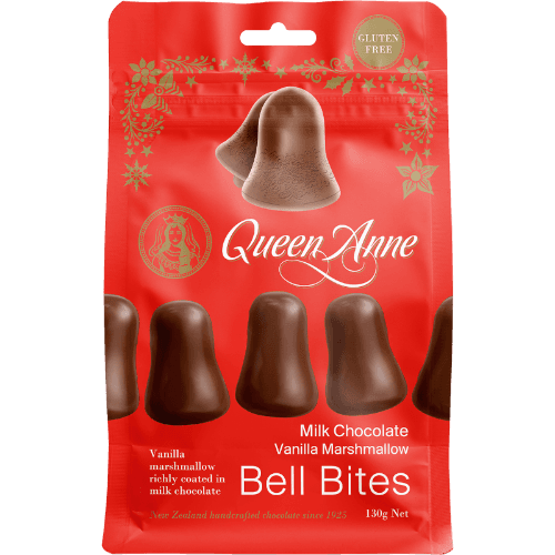 Queen Anne Vanilla Marshmallow Milk Chocolate Bell Bites