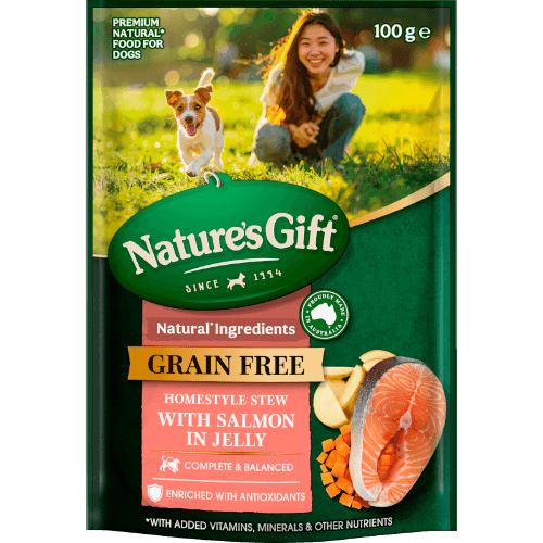 Nature's Gift Grain Free Homestyle Stew Salmon in Jelly Wet Dog Food