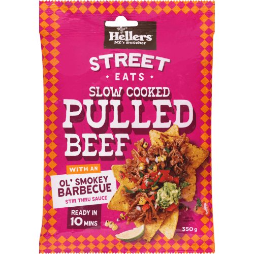 Hellers Street Eats Slow Cooked Pulled Beef With Ol'Smokey Barbecue Sauce