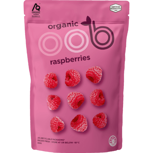 Oob Organic Raspberry Frozen Fruit