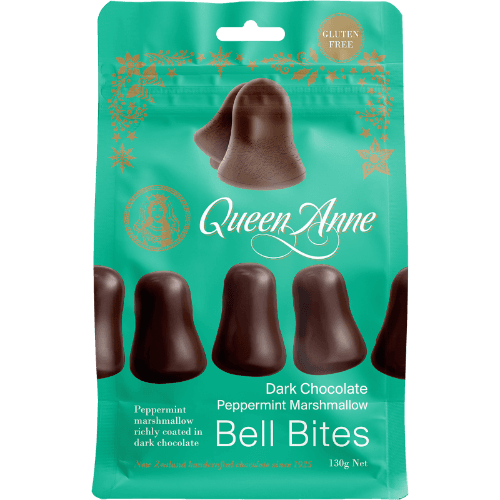Queen Anne Peppermint Marshmallow Dark Chocolate Bell Bites