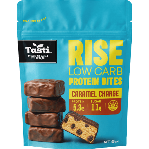Tasti Rise Caramel Charge Low Carb Protein Bites