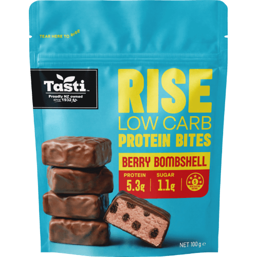 Tasti Rise Berry Bombshell Low Carb Protein Bites