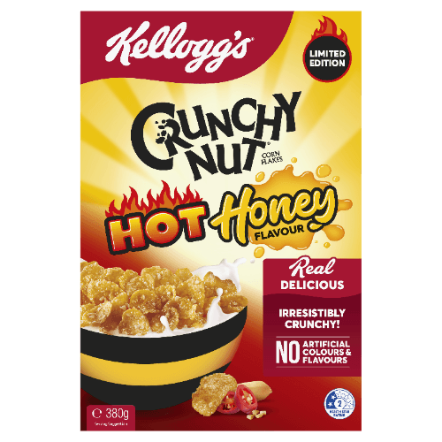 Kellogg's Crunchy Nut Hot Honey Cornflakes Breakfast Cereal