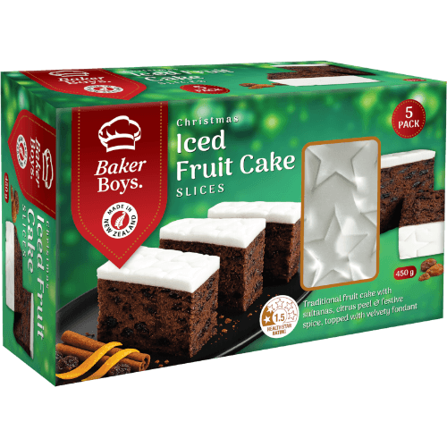 Baker Boys Iced Christmas Cake Slices