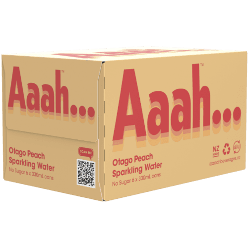 Aaah Otago Peach Sparkling Water No Sugar Cans