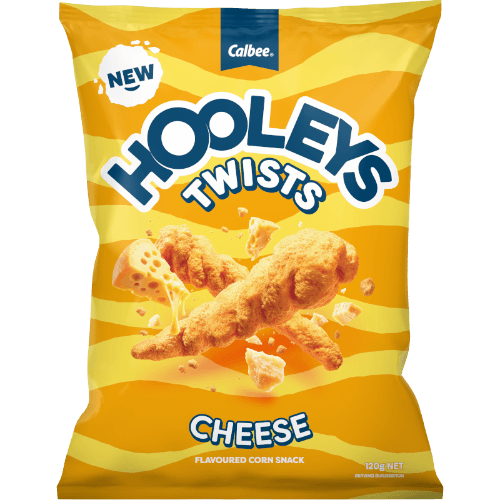 Calbee Hooleys Twists Cheese Flavoured Corn Snacks