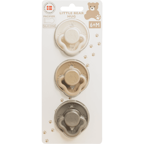Little Bear Hug Silicone Neutral Size 2 Pacifier 3 pack