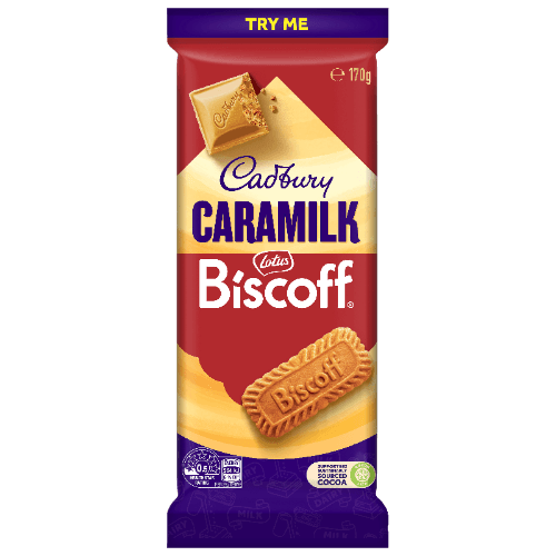 Cadbury Caramilk Biscoff Chocolate Block