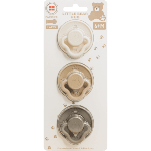 Little Bear Hug Latex Neutral Size 2 Pacifier 3 pack