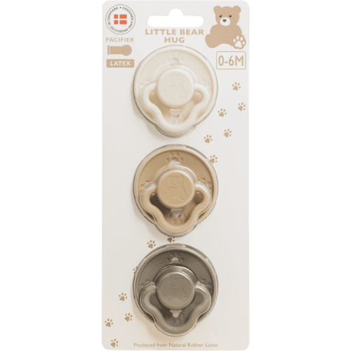 Little Bear Hug Latex Neutral Size 1 Pacifier 3 pack