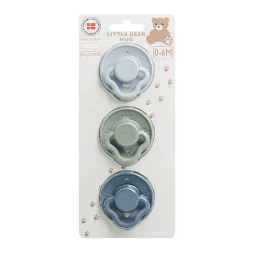 Little Bear Hug Assorted Silicone Size 1 Pacifier 3 pack