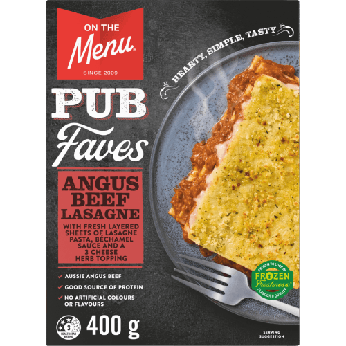 On The Menu Pub Faves Angus Beef Lasagne