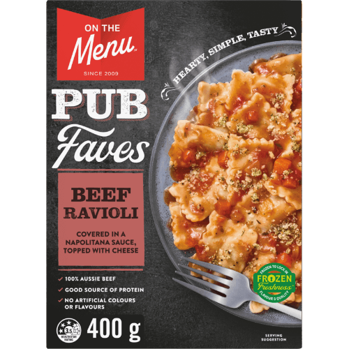 On The Menu Pub Faves Beef Ravioli