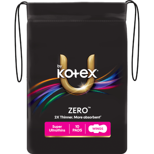 U By Kotex Zero Super Ultrathins Pads with Wings