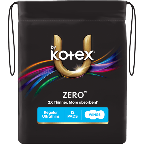 U By Kotex Feminine Care Pads Zero Regular Wing