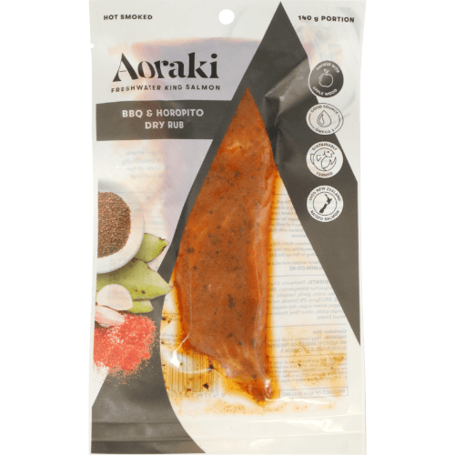 Aoraki Smokehouse BBQ & Horopito Dry Rub Hot Smoked Salmon Portion