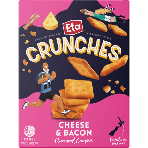 Eta Crunches Cheese& Bacon Flavoured Crackers