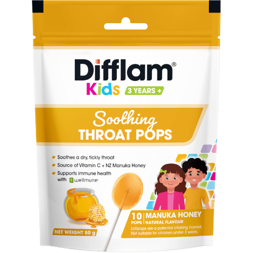 Difflam Kids Manuka Honey Soothing Throat Pops 3+ Years