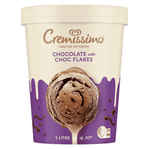 Cremissimo Chocolate With Choc Flakes Crafted Ice Cream