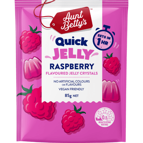 Aunt Betty's Quick Raspberry Flavoured Jelly Crystals
