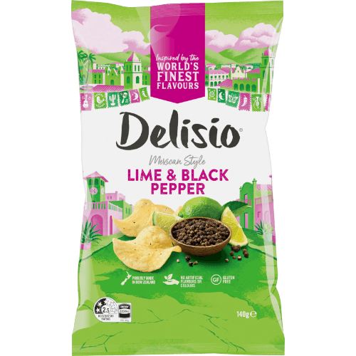 Delisio Mexican Style Lime & Black Pepper Potato Chips