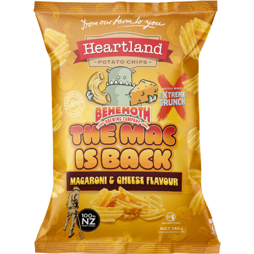 Heartland Extreme Crunch Behemoth The Mac Is Back Potato Chips