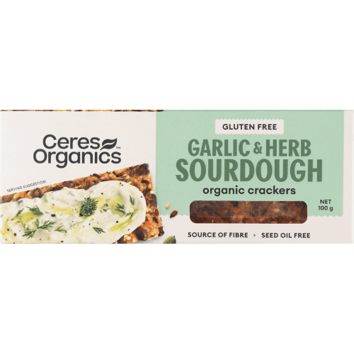 Ceres Organics Gluten Free Garlic & Herb Sourdough Organic Crackers