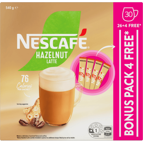 Nescafe Hazelnut Latte Coffee Sachets