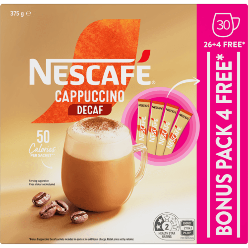 Nescafe Cappuccino Decaf Coffee Sachets