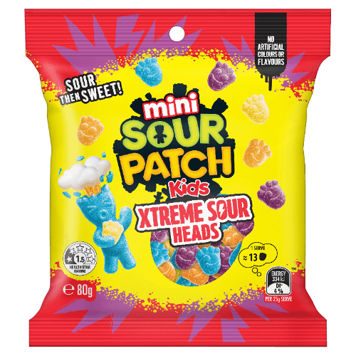 Sour Patch Kids Mini Xtreme Sour Heads Sweets