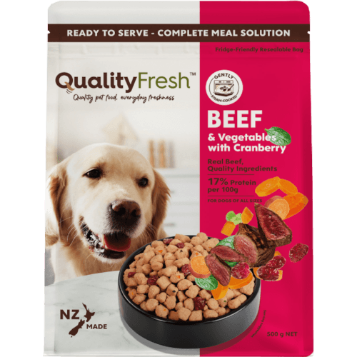 Quality Fresh Beef & Vegetable & Cranberries Dog Food Pouch