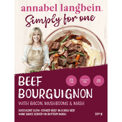 Simply For One Annabel Langbein Beef Bourguignon with Bacon, Mushrooms & Mash Ready Meal