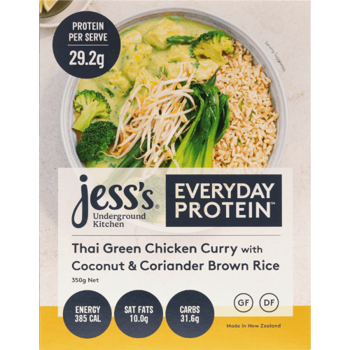 Jess's Underground Kitchen Thai Green Chicken Curry With Coconut Brown Rice Frozen Meal