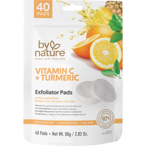 By Nature Vitc+tumeric Exfoliator Pads Skin Care