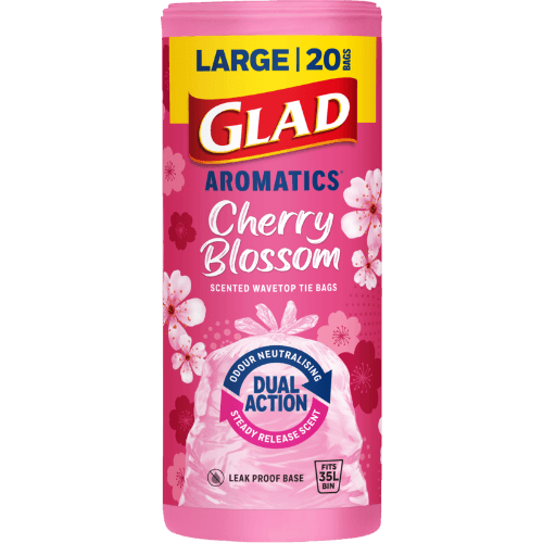 Glad Aromatics Cherry Blossom Scented Wavetop Tie Bags