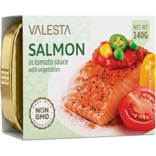 Valesta Salmon in Tomato Sauce With Vegetables