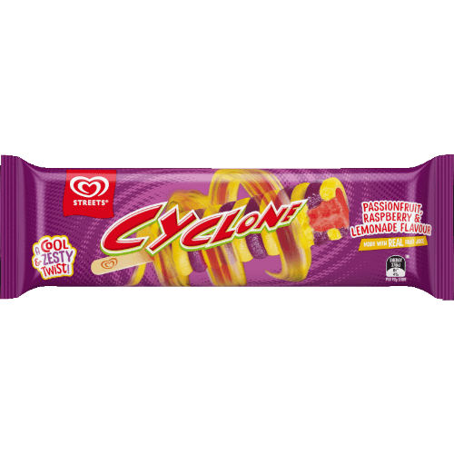 Cyclone Passionfruit Raspberry & Lemonade Flavoured Ice Block