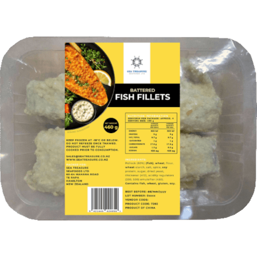 Sea Treasure Seafoods Battered Fish Fillets 4pce Tray
