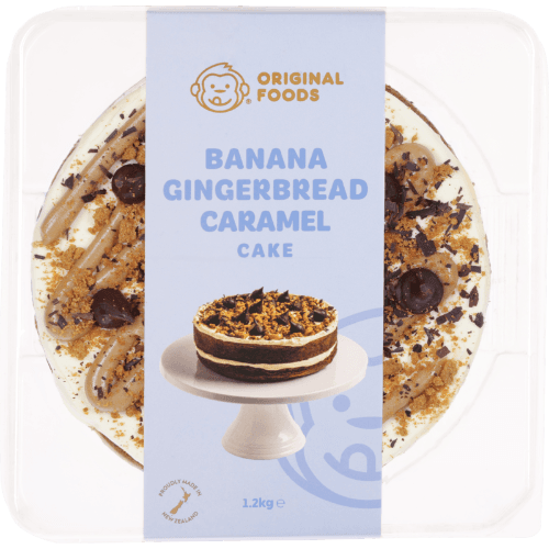 Original Foods Banana Gingerbread Caramel Cake
